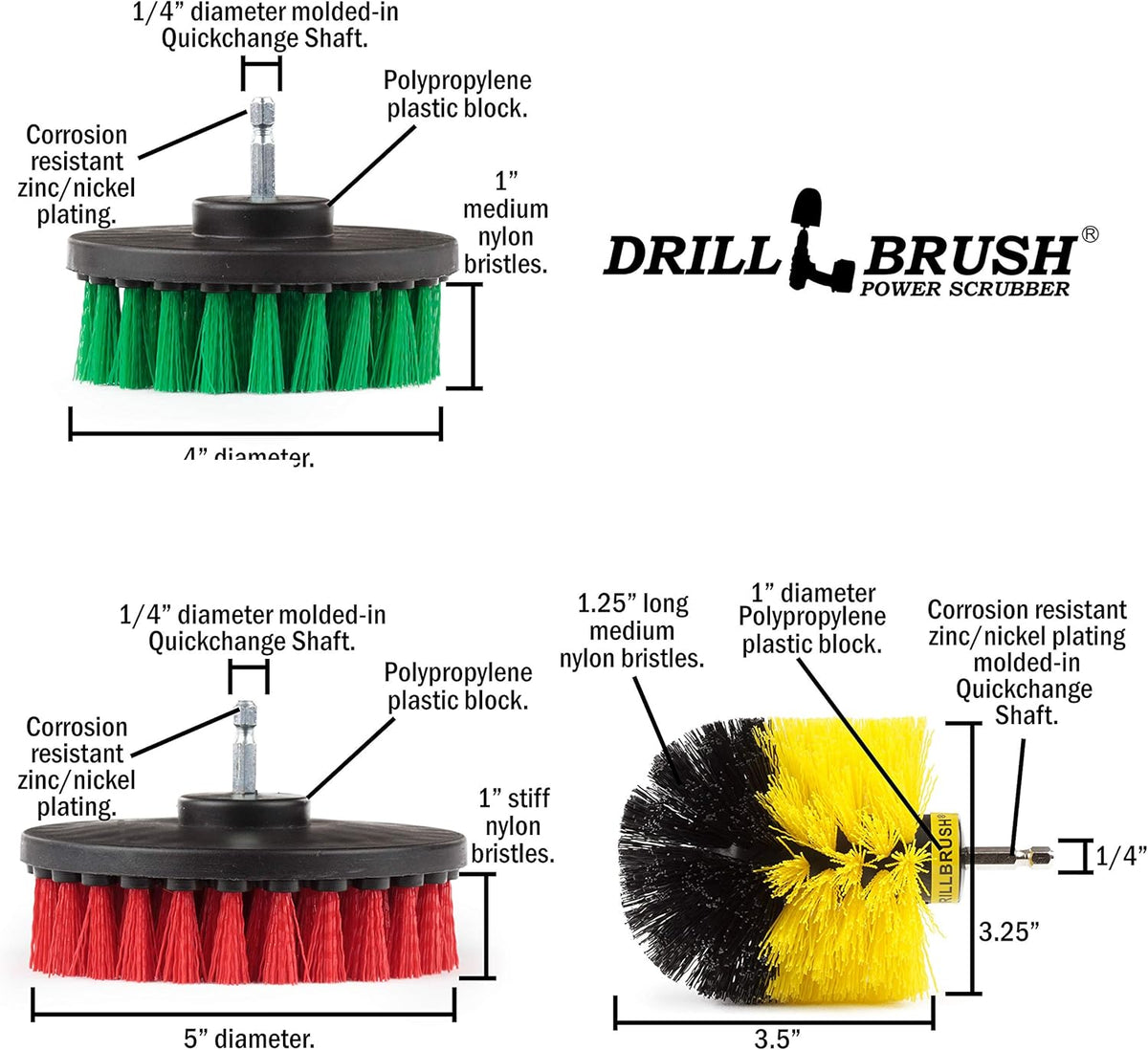 The Ultimate Drill Brush Cleaning Supplies Kit - Bathroom Accessories - Shower Cleaner - Bath Mat