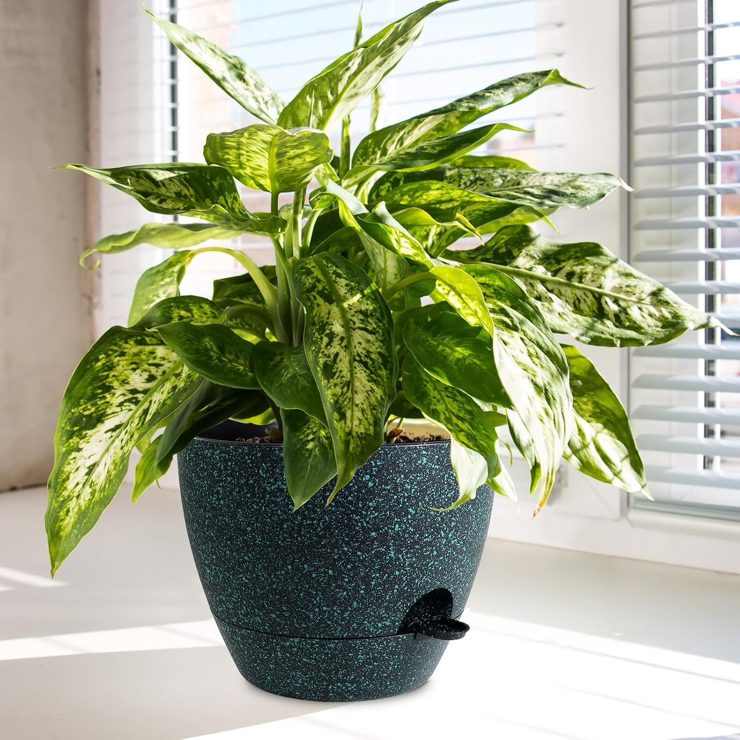 12/10/9 inch Large Self Watering Pots, Planter, Plant Pots with Mesh Drainage Holes for Indoor