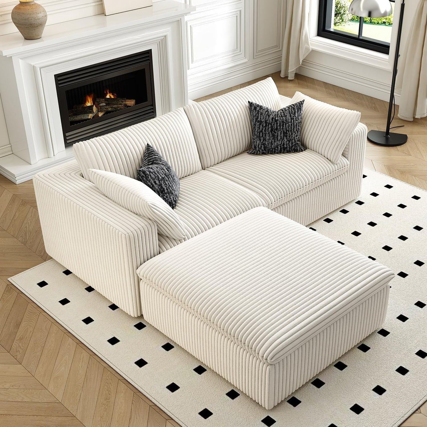 LoveSeat Cloud Couch Modular Sectional Sofa for Living Room,Modern Sofa with Deep Seat，2 Seater