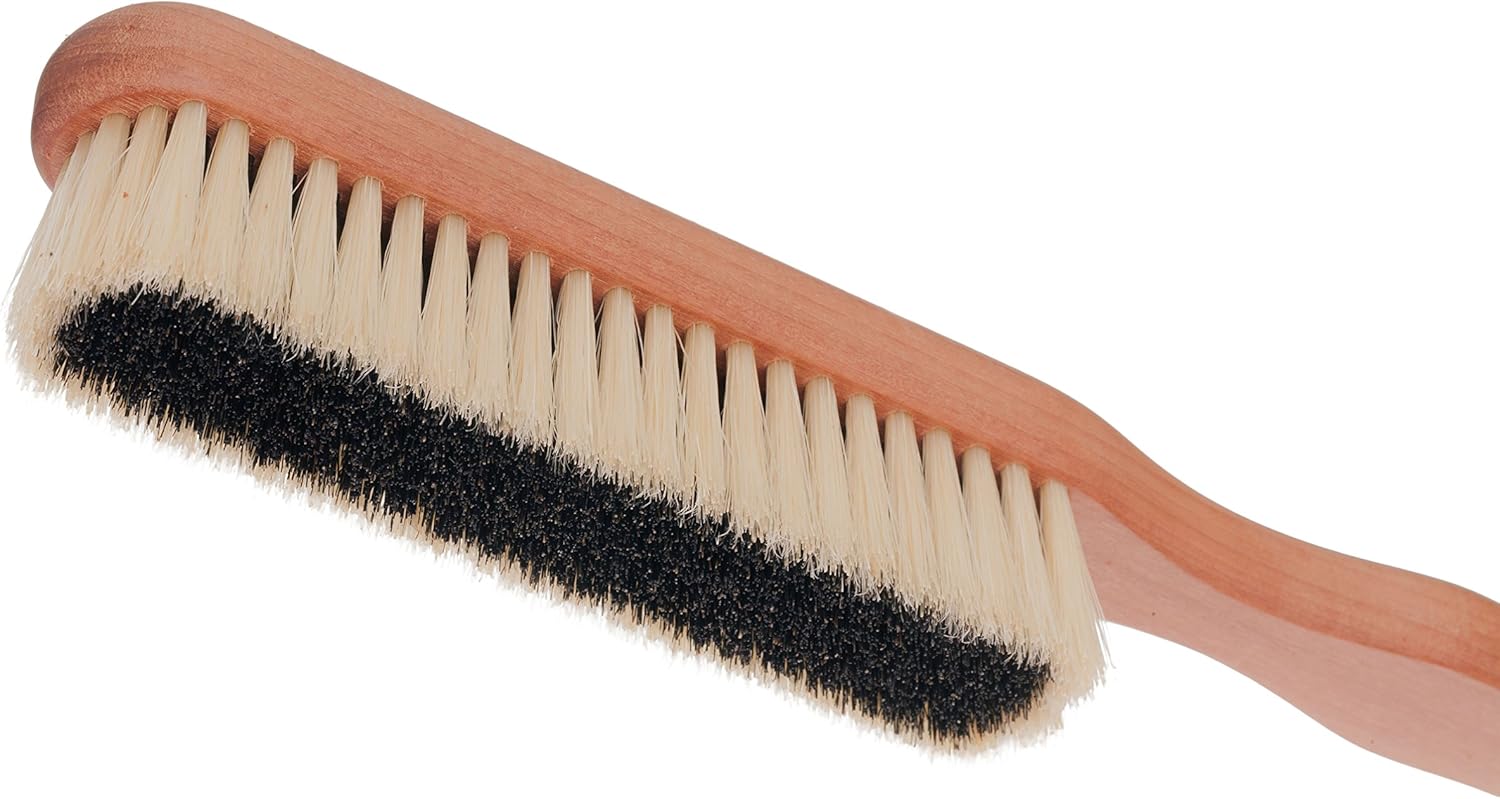 REDECKER Natural Pig Bristle Cashmere Brush with Oiled Pearwood Handle, 10-3/8 inches, Two Layers