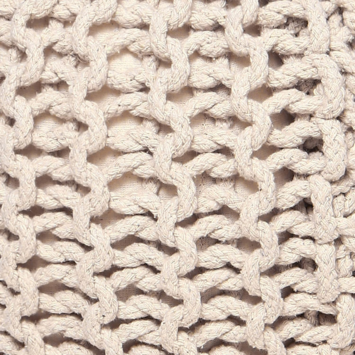 REDEARTH Round Pouf Ottoman - Cable Knitted Boho Poof - Home Décor Cord Pouffe Handmade Circular