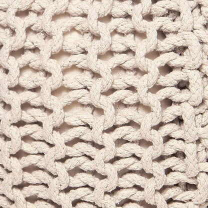 REDEARTH Round Pouf Ottoman - Cable Knitted Boho Poof - Home Décor Cord Pouffe Handmade Circular