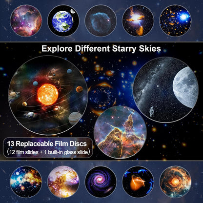 Galaxy Projector Pro for Bedroom, 13 in 1 Planetarium Star Projector with Solar System &