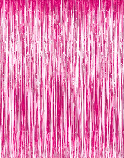 GOER 6.4 ft x 8.2 ft Metallic Tinsel Foil Fringe Curtains,Pack of 2 Party Streamer Backdrop for