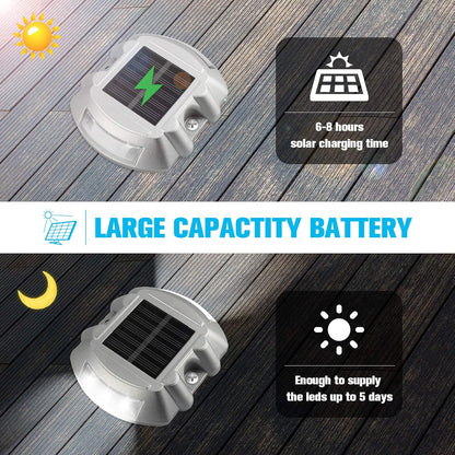 VOLISUN Solar Deck Lights, 16-Pack Led IP67 Waterproof Outdoor Warning Step Lights for Driveway