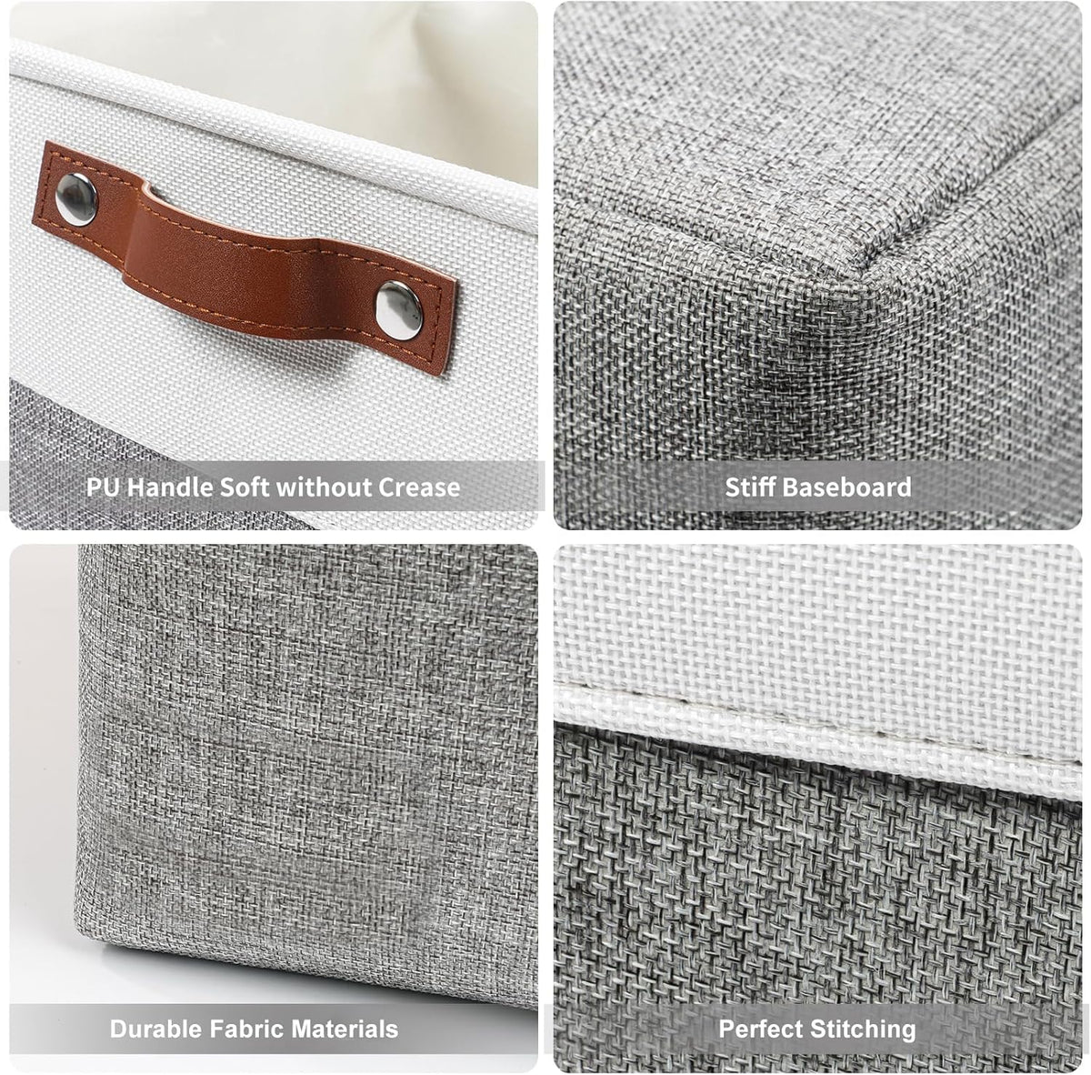 Collapsible Fabric Storage Cubes 11x11 Cube Storage Bins, 4 Pack Closet Baskets Box with Handles