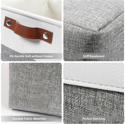 13x13 Cube Storage Bins, Collapsible Fabric Storage Box, 4 Pack Closet Baskets with Handles for