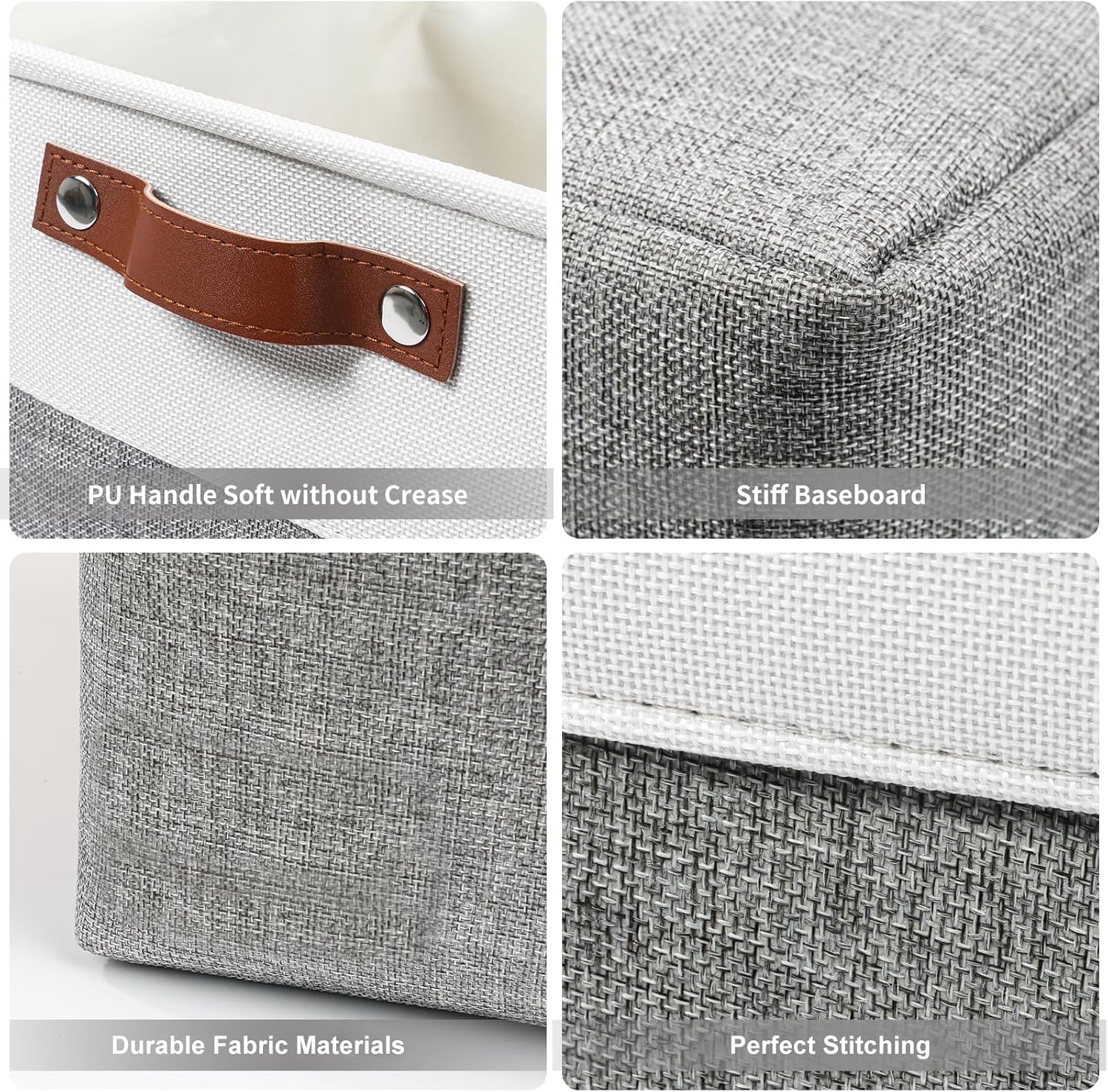 Storage Bins Large Fabric Storage Baskets for Shelves 3 Pack, Decorative Linen Closet Baskets with
