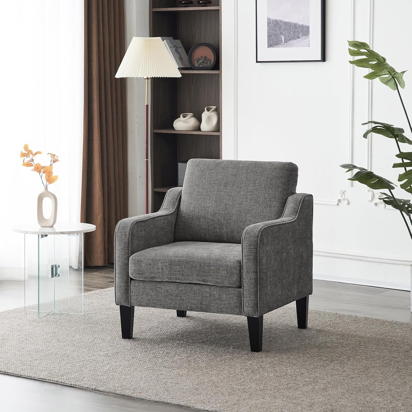 VINGLI Accent Chairs for Living Room Chairs Reading Chair Mid Century Modern Chair Soft Chenille