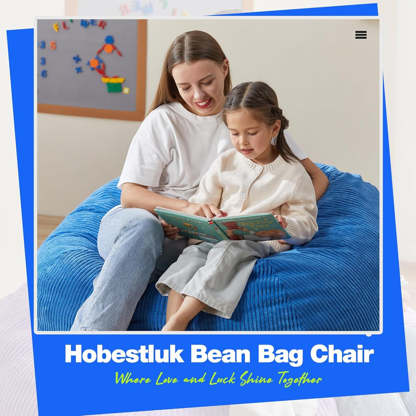 Hobestluk 4.5FT Bean Bag Chair Giant Bean Bag Chair with Filler Included Adult Bean Bag Chairs with