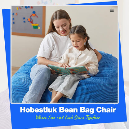 Hobestluk 4.5FT Bean Bag Chair Giant Bean Bag Chair with Filler Included Adult Bean Bag Chairs with