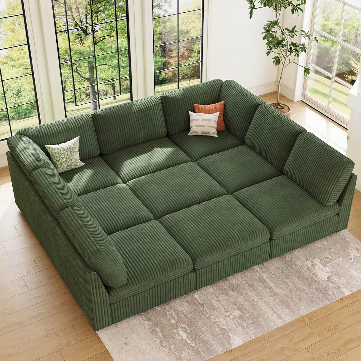Belffin Modular Sectional Sofa with Sleeper Sofa, Oversized Cloud Couch with Extra Deep Seat