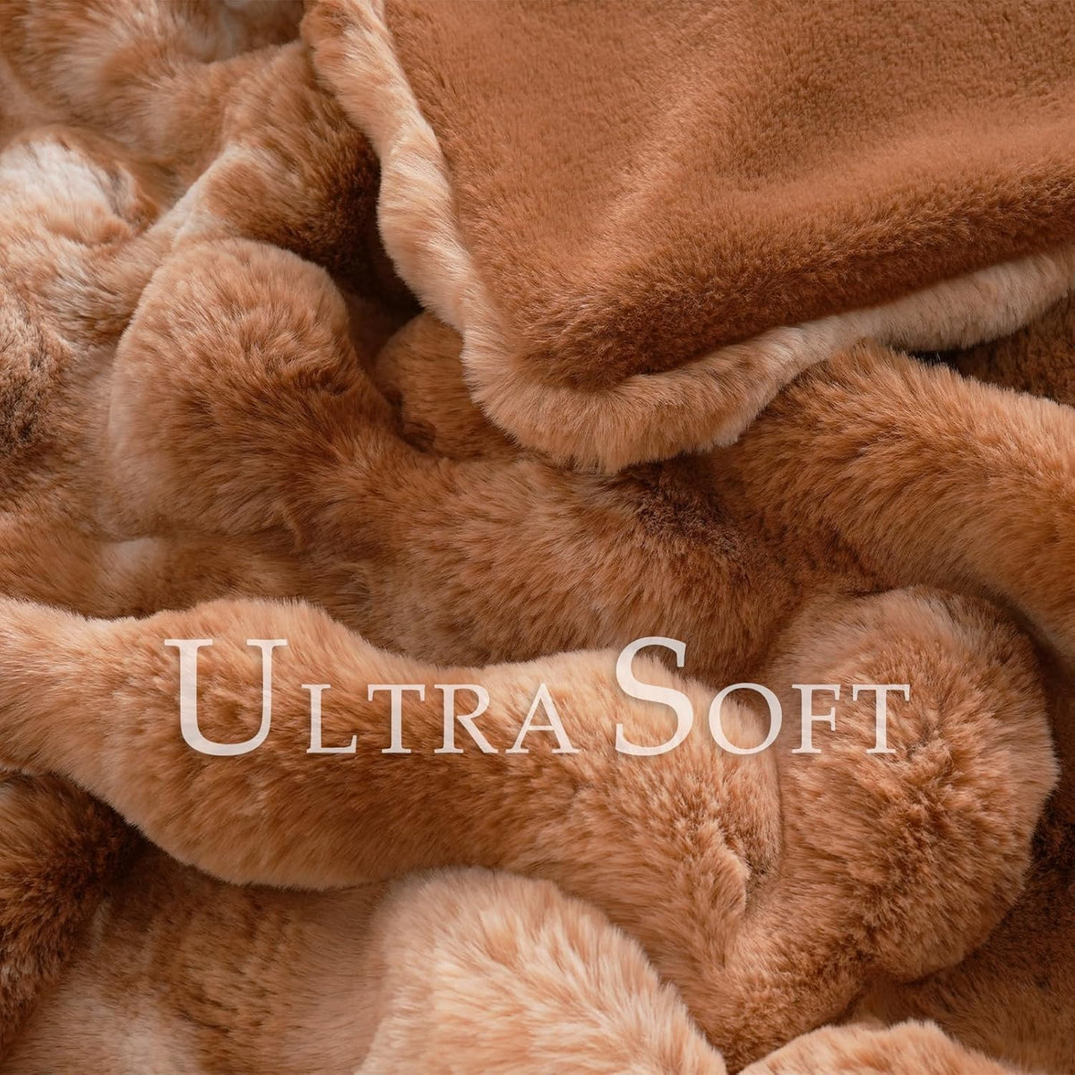 BENVWE Faux Fur Throw Blanket for Couch Bed - Fluffy Soft Thick Bubble Blanket for Living Room Home