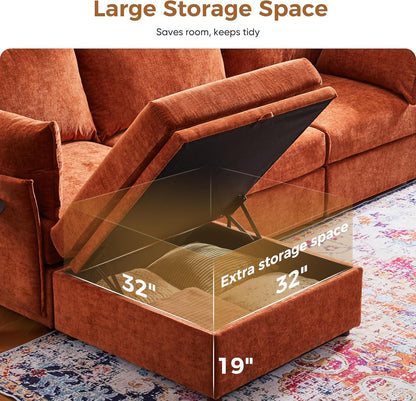 198.6" Oversized Modular Sectional Sofa, U Shaped Convertible Couch with Movable Ottoman, Large 10