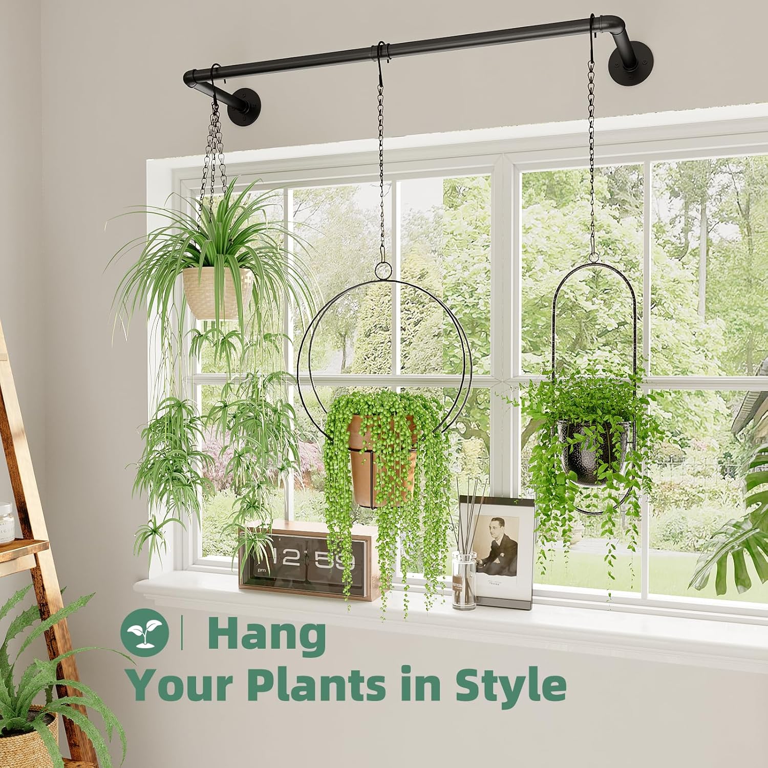 Plant Hanger Indoor Hanging Planters for Indoor Plants Hanging Plant Holder Black Metal