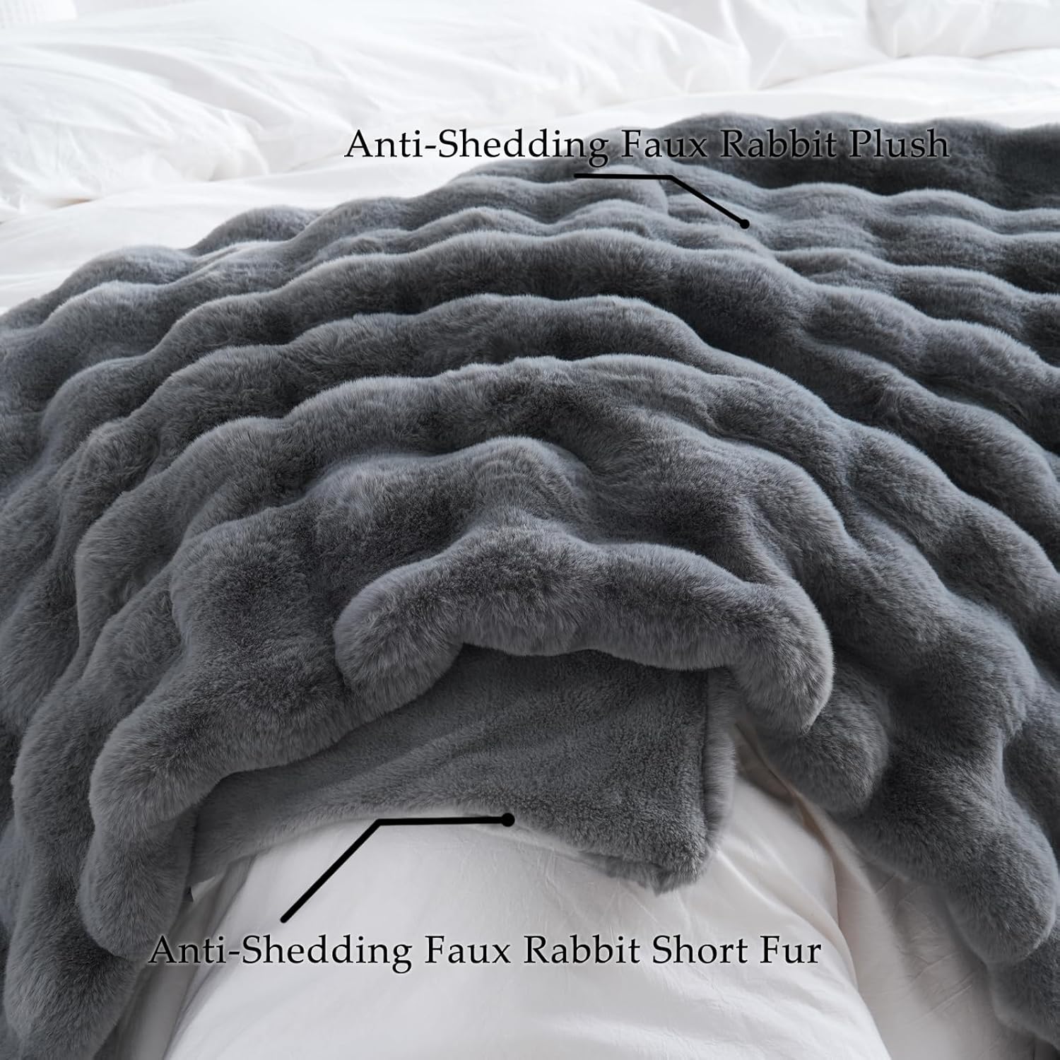 BENVWE Faux Fur Throw Blanket for Couch – Cozy Fuzzy Soft Plush Fluffy Thick Luxury Minky Bubble