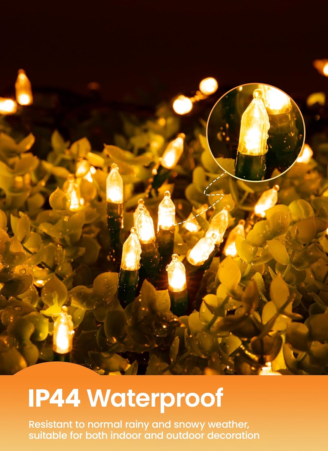 Brightown LED Christmas Mini Lights, 39Feet 100 LED Clear Bulbs String Lights with 8 Light Modes