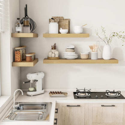 12 Inch Deep Floating Shelves 24 inch Long, 24 x 12 Wide Wall Shelves with Invisible Brackets