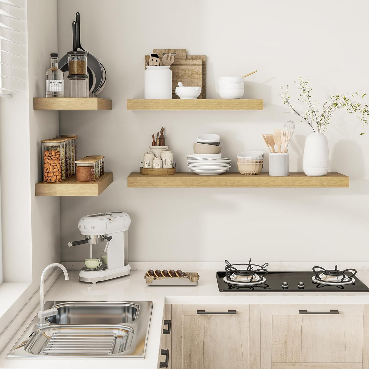 12 Inch Deep Floating Shelves 36 inch Long, 36 x 12 Wide Wall Shelves with Invisible Brackets