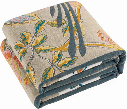 Boho Blanket, 100% Cotton Farmhouse Decorative Throw Blanket, 50"x60" Reversible Bohemian Throw