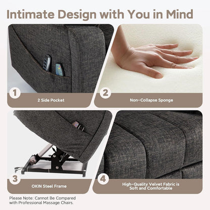 Lazy Boy Recliner Chair with Heated and Massage, 4 Motor Headrest, Lumbar Independent Adjustment