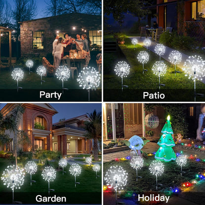 suddus Solar Garden Lights Outdoor Waterproof Decorative, 2Pack 150LED Firework Lights, Solar Fairy