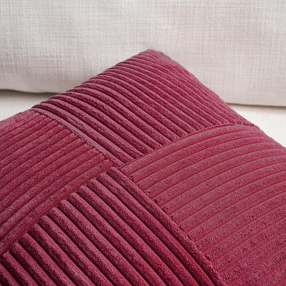 Fancy Homi 2 Packs Burgundy Red Decorative Throw Pillow Covers 16x16 Inch for Living Room Couch