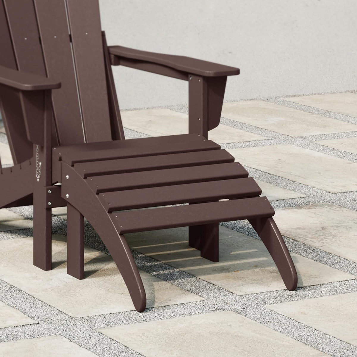 WestinTrends Outdoor Ottoman, Patio Adirondack Ottoman Foot Rest, All Weather Poly Lumber Folding