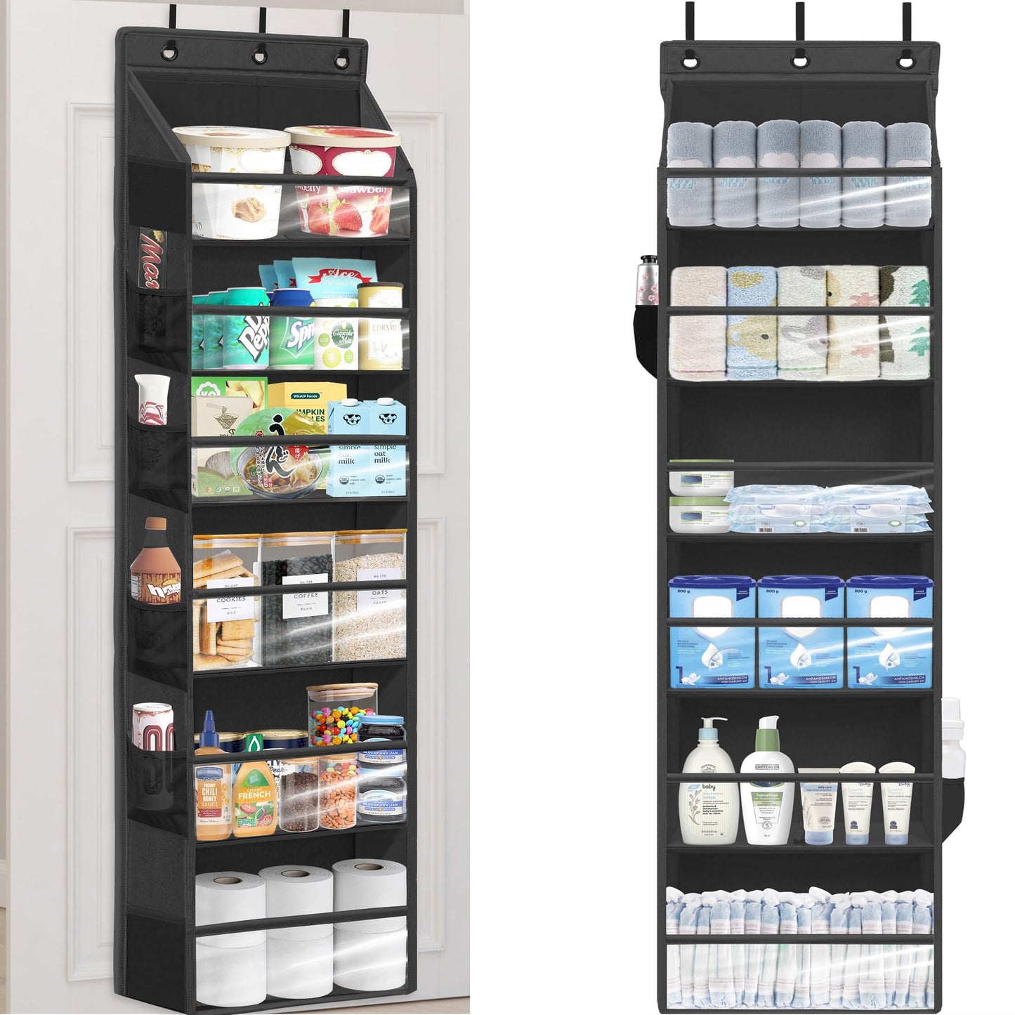STORAGEIDEAS Over Door Organizer with 6 Extra Large Pockets 12 Side Pockets, 2-Pack Sturdy Closet