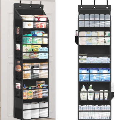 STORAGEIDEAS Over Door Organizer with 6 Extra Large Pockets 12 Side Pockets, 2-Pack Sturdy Closet