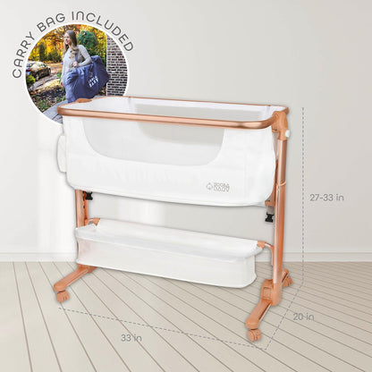KoolerThings Baby Bassinet, Bedside Sleeper for Baby, Easy Folding Portable Crib with Storage