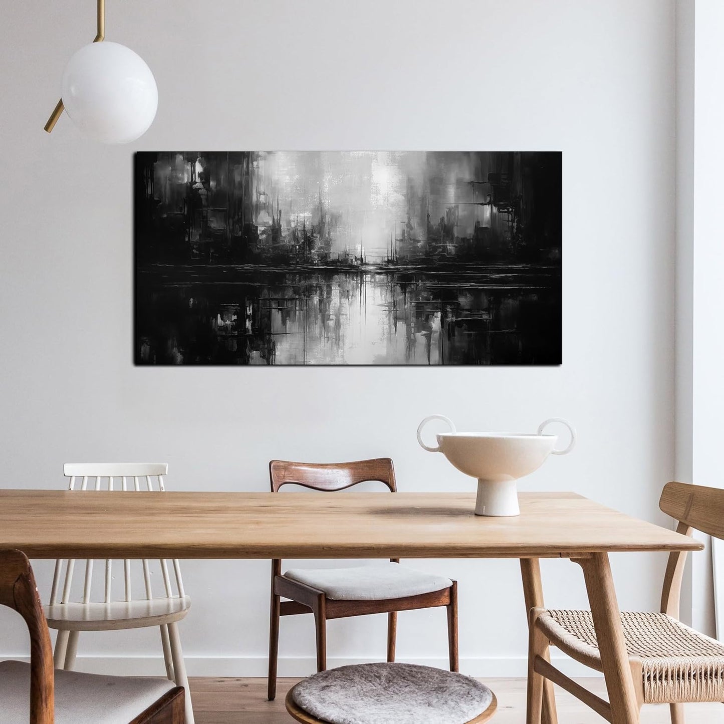 Abstract Wall Pictures for Living Room,Black Art Paintings for Wall Office Wall Art Bedroom Wall