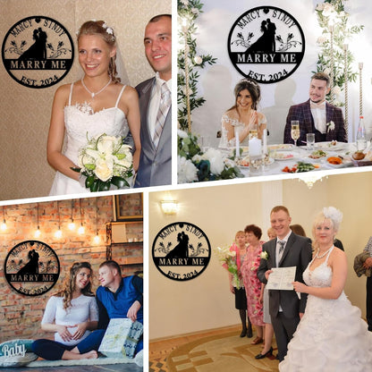 Personalized Wedding Gifts | Custom Metal Signs| Couples Gift for Her | Wedding Date Sign |