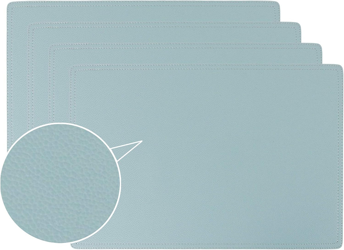 Faux Leather Placemats, PU Table Mats, Set of 4, Waterproof, Stain Resistant, Heat Resistant