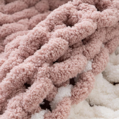 Battilo Chunky Knit Throw Blanket, Soft and Thick Chenille Throw Blanket, 50"x60" Handmade Cable