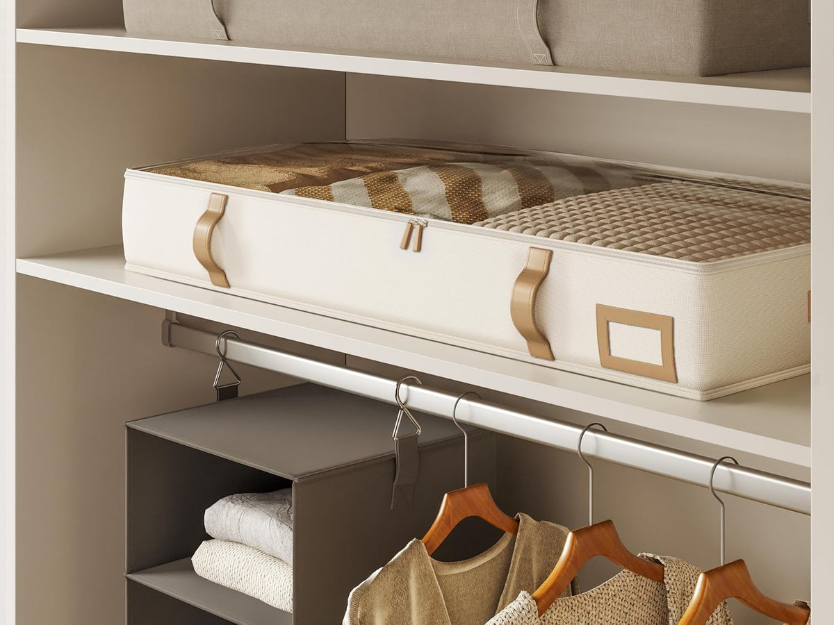 Vailando Under Bed Storage Containers, Foldable Storage Bins for Blankets, Comforter, and Seasonal