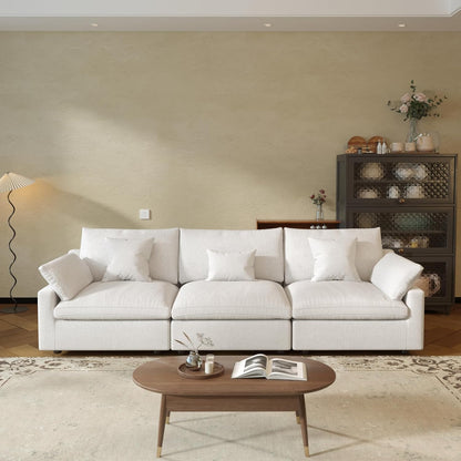 JACH Sectional Couches for Living Room, 3 Seater Cloud Sectional Couch with Deep Seat, Down Filled