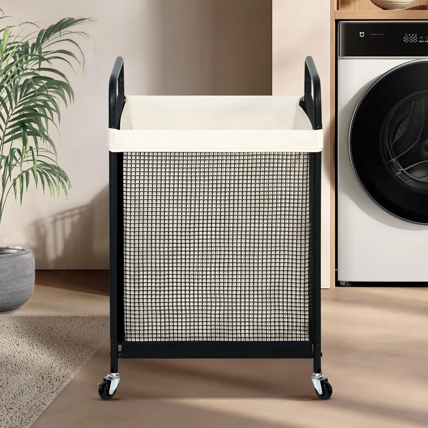 STO STO Laundry Hamper, 90L Rolling Laundry Sorter Cart with Removable and Washable Liner Bag