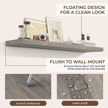 RICHFOCUS 55Inch Floating Shelves for Wall 1 Pack Shelves for Bedroom|Kitchen|Bathroom Wall Mounted