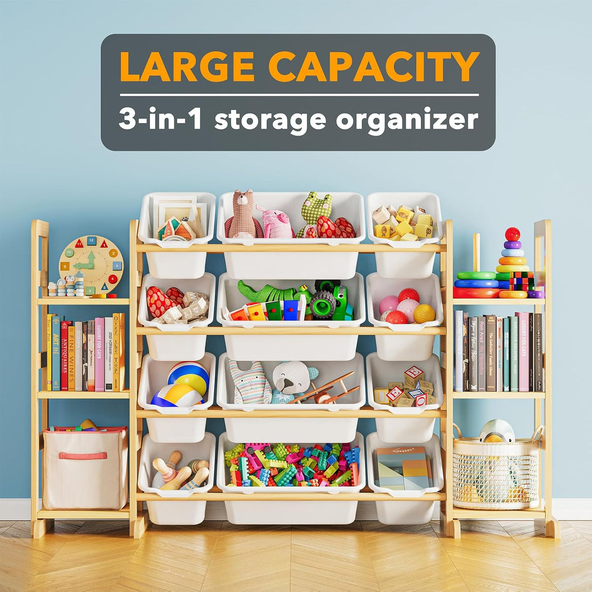 SpaceAid Toy Storage Organizer with 6 Shelves and 12 Bins, Toy Organizers Storage Bookshelf, Kids