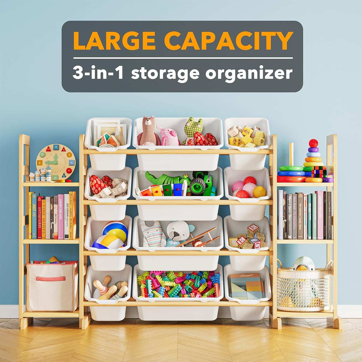 SpaceAid Toy Storage Organizer with 6 Shelves and 12 Bins, Toy Organizers Storage Bookshelf, Kids