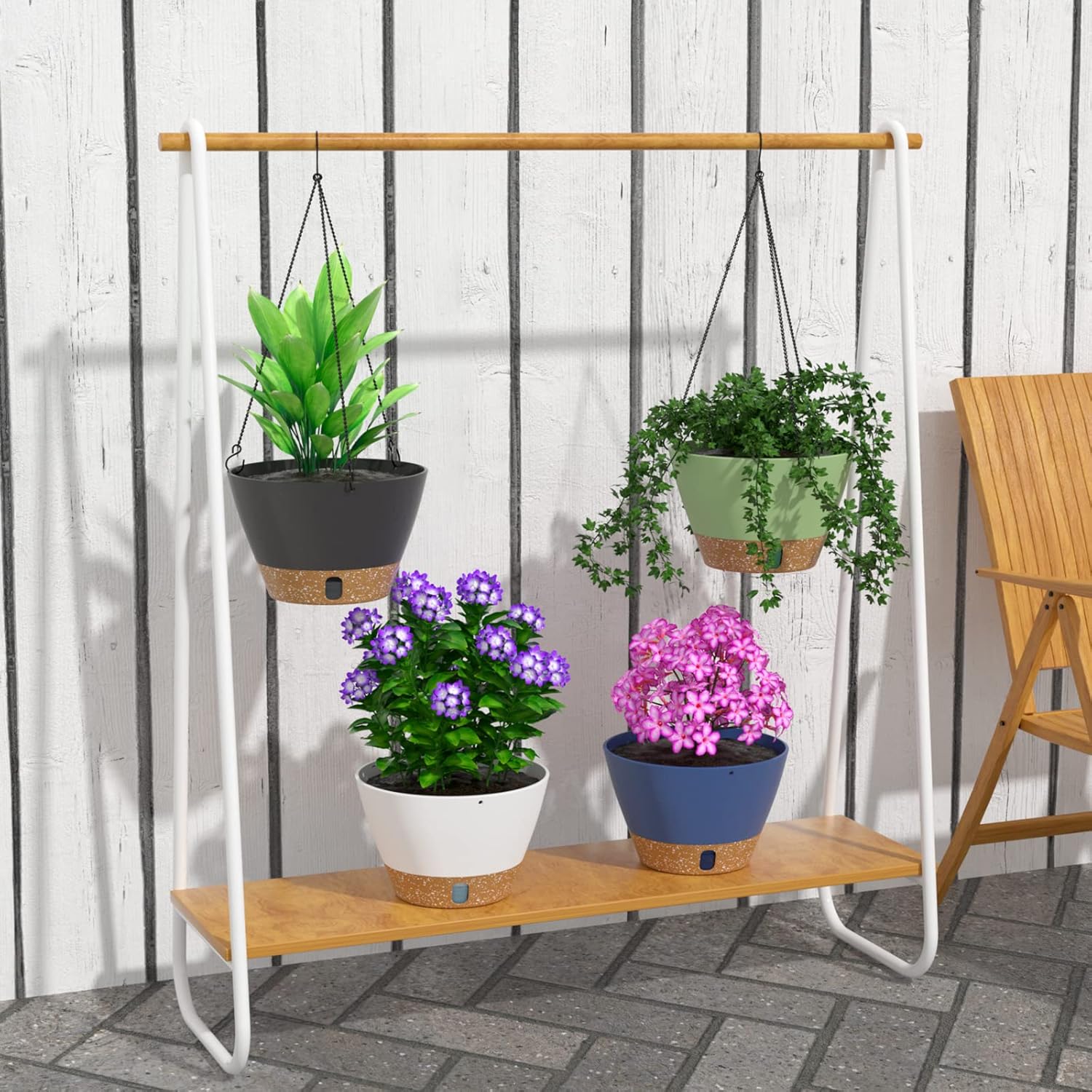 ZMTECH 2 Pack 10 Inch Hanging Planters for Outdoor Plants, Hanging Pots for Plants Indoor with