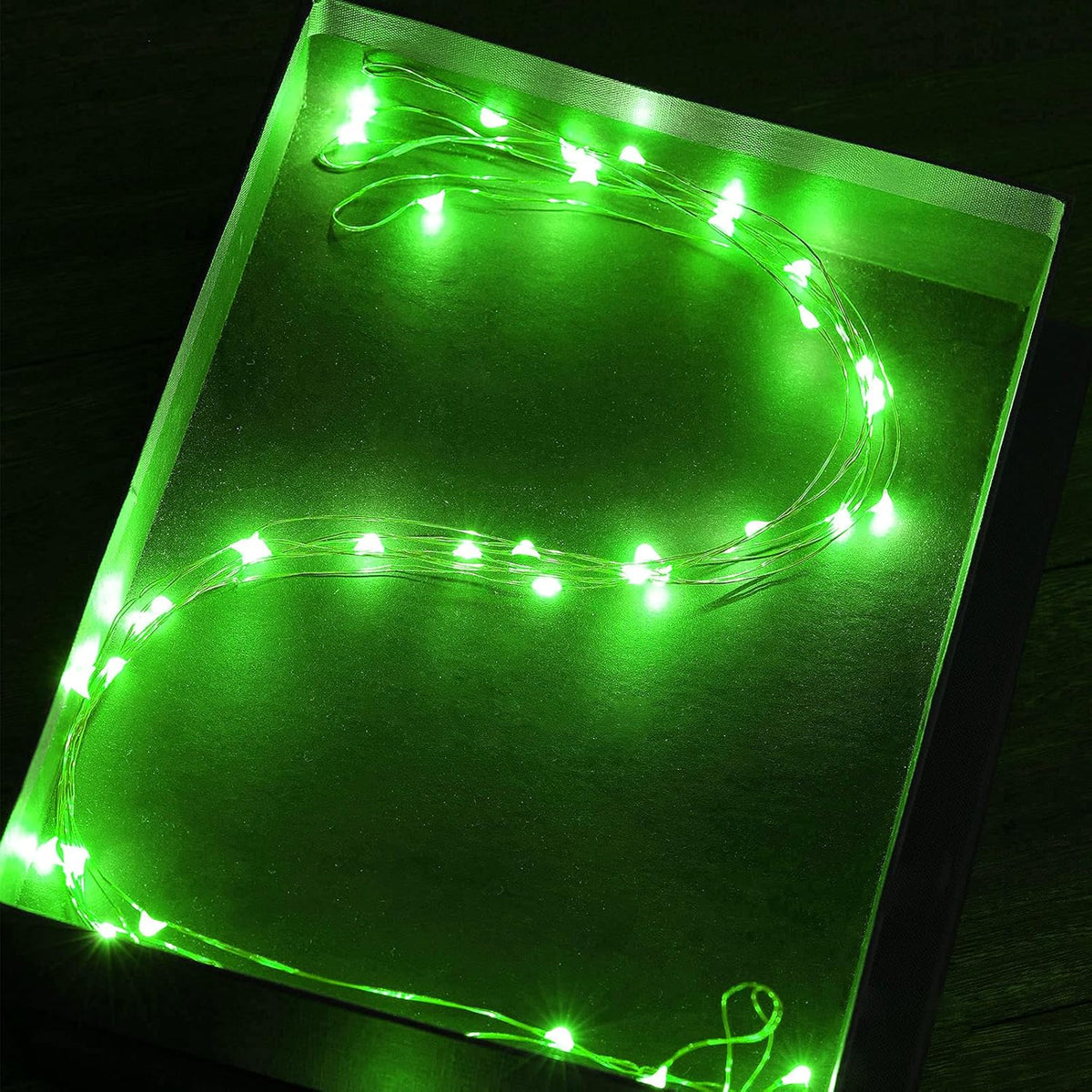 Mini St. Patrick's Day Fairy Lights Battery Operate, 4 Pack Copper Wire 3*AAA Battery Powered Led