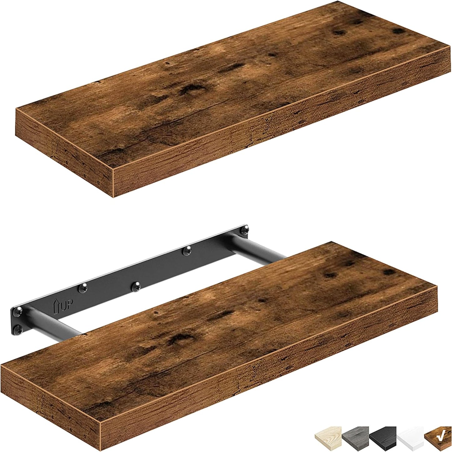 QEEIG Floating Shelves for Wall Bathroom Shelf Bedroom Kitchen Living Room Farmhouse Small Book