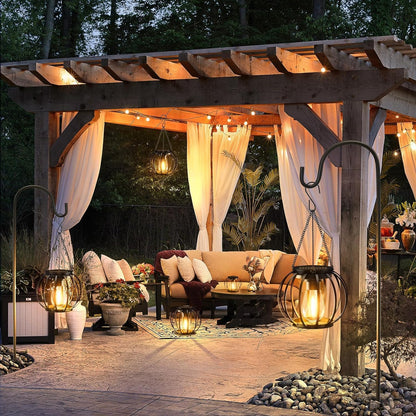 KOOPER Solar Lanterns Outdoor Waterproof, Upgraded Metal Hanging Solar Lights Outdoor Lanterns