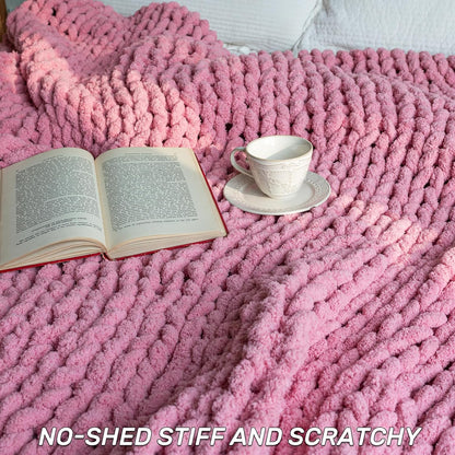 Chunky Knit Blanket - Luxury Soft Cozy 50 * 60 Throw Blanket,100% Woven Blanket Rope Knot Throw