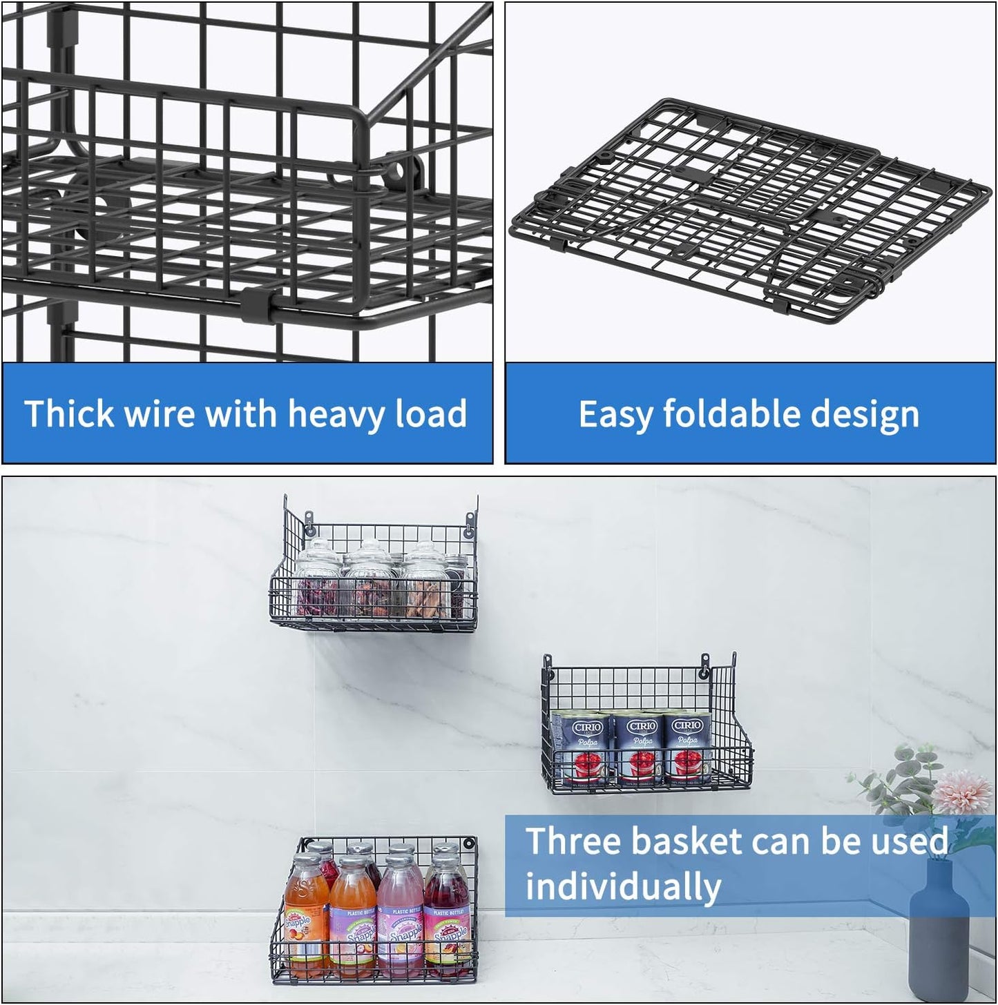 X-cosrack 3-Tier Stackable Detachable Snack Organizer (Large Size), Countertop Display/Wall Mounted