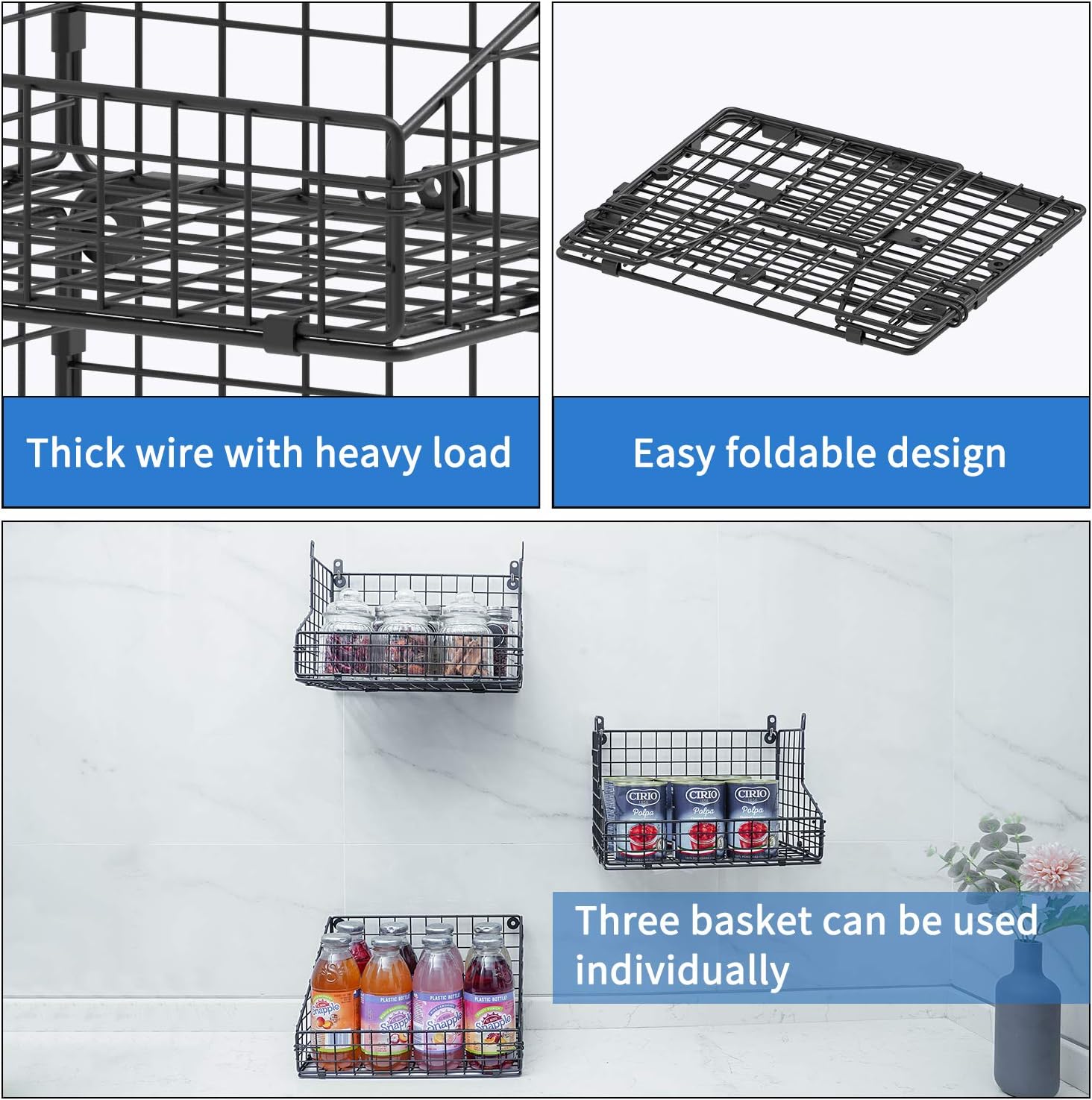 X-cosrack 3-Tier Stackable Detachable Snack Organizer (Large Size), Countertop Display/Wall Mounted