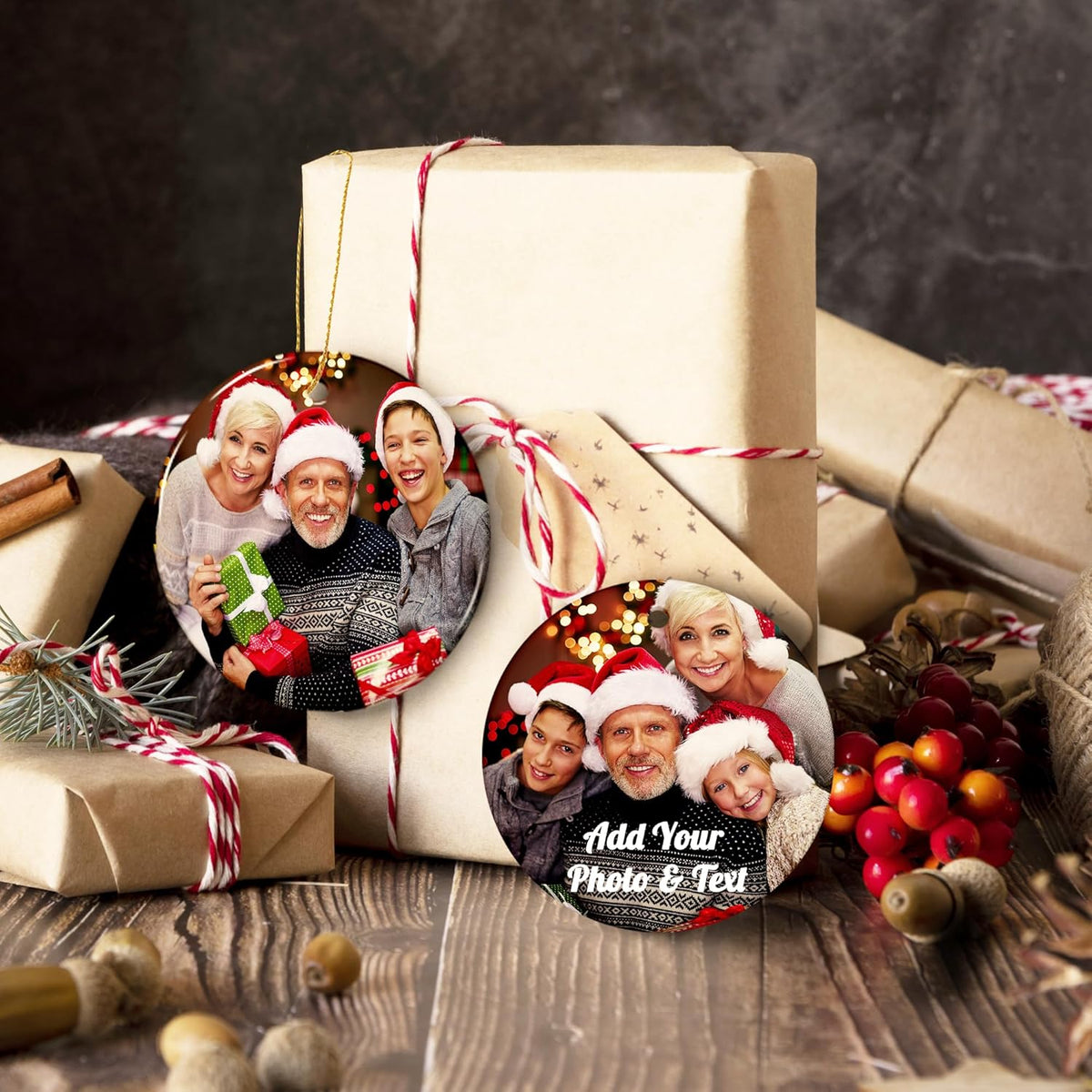 Custom Picture Christmas Ornaments Personalized Double-Sided Photo Ornament 2025 Home Decor