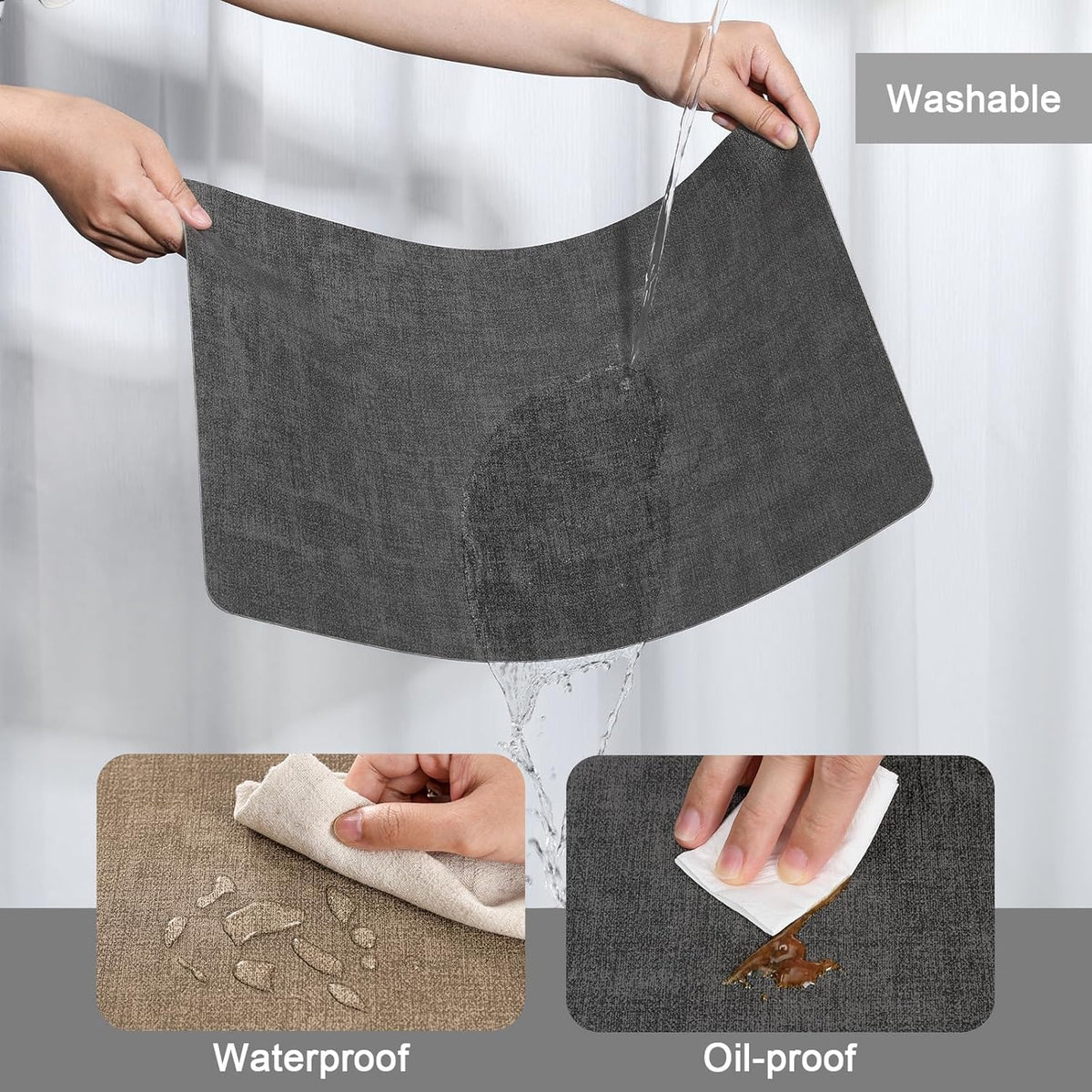 Myir JUN Placemats Dual Sided, Faux Leather Place Mats Set of 8 Indoor Placemat for Dining Table